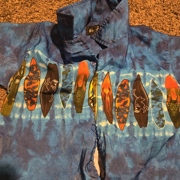 No Boundaries boys cool Surf button front shirt sz4/5 - Picture 3 of 6
